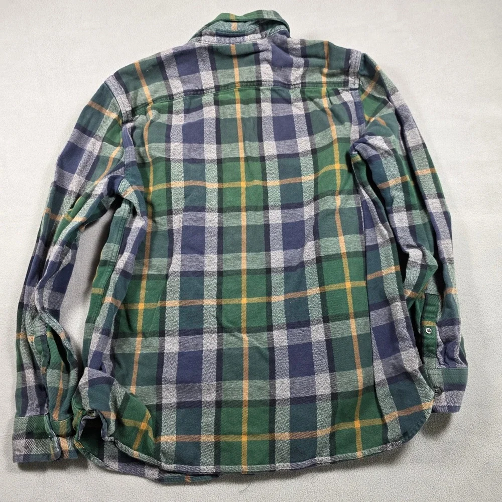 The North Face Flannel Mens Large Green Plaid Medium Wash